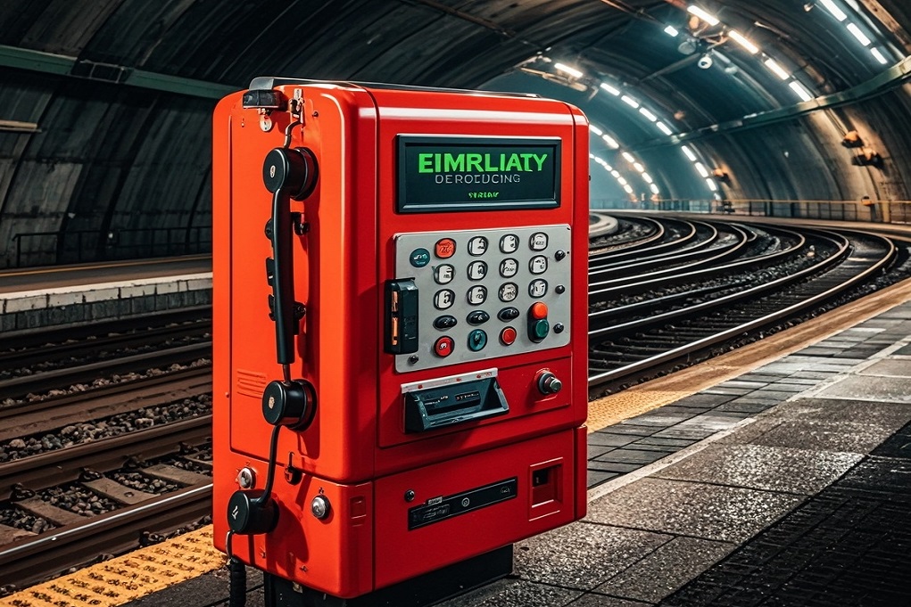 Emergency telephone for railway tunnels