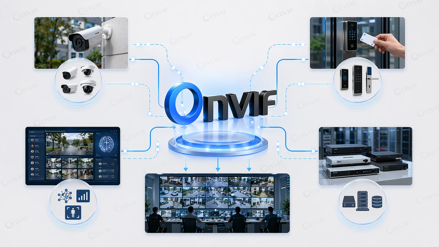 ONVIF integration is commonly used to connect video with access control, analysis and unified monitoring platforms in a multi-vendor environment.