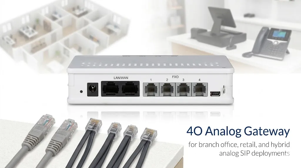 4O Analog Gateway for branch office, retail, and hybrid analog SIP deployments