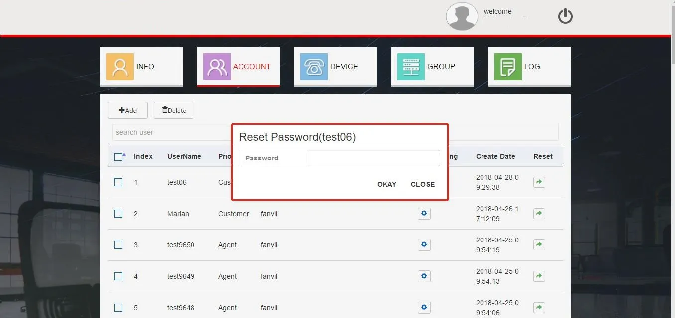 Password Reset Interface