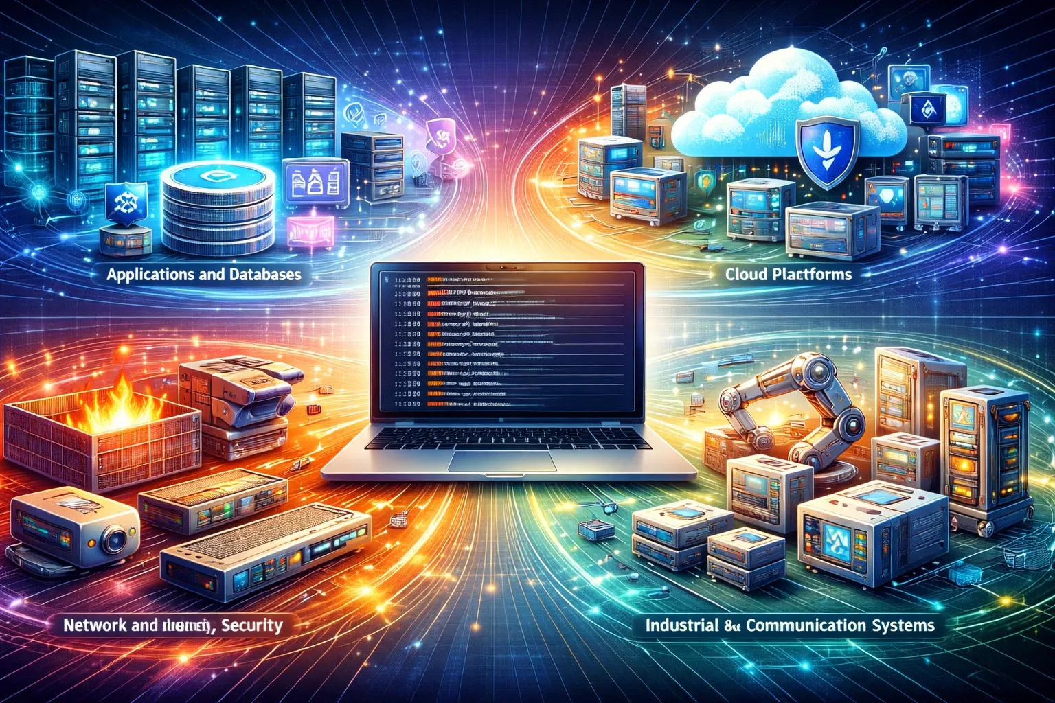 Centralized event log platform collecting records from servers applications network devices and security systems for search correlation and audit analysis