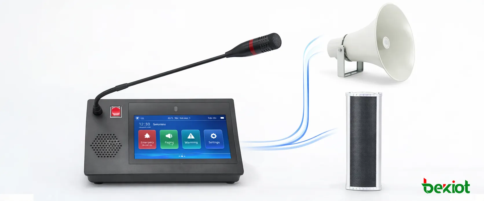 GP600N SIP microphone interface for paging, partition selection, and intercom control