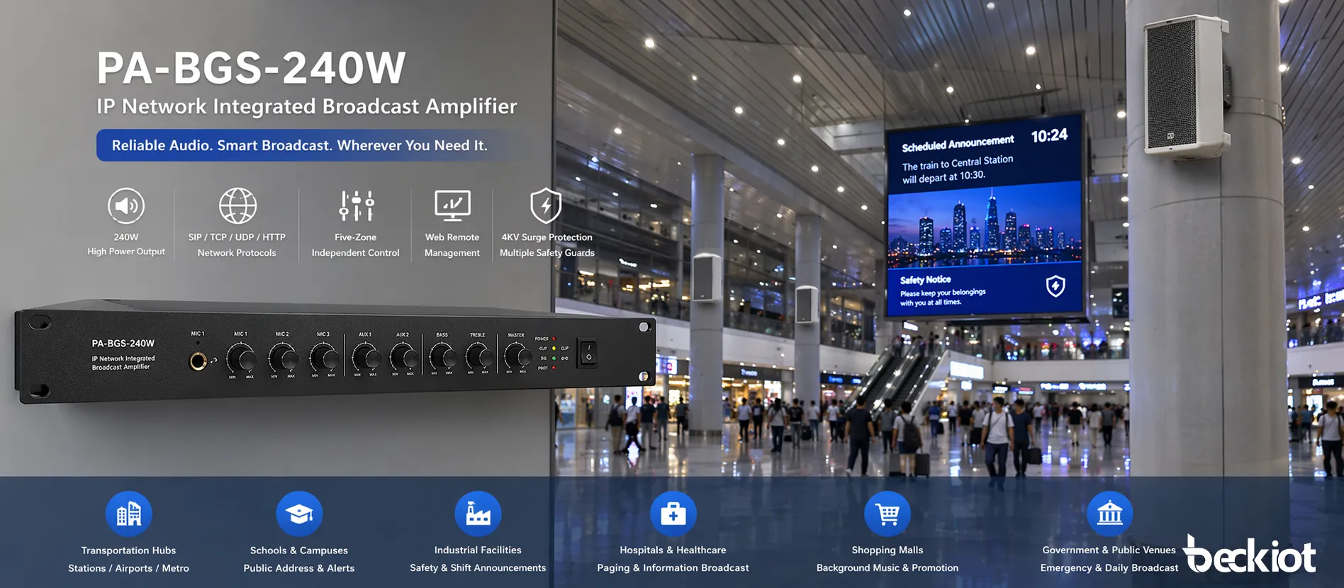 PA-BGS-240W deployed in a large-scale public venue