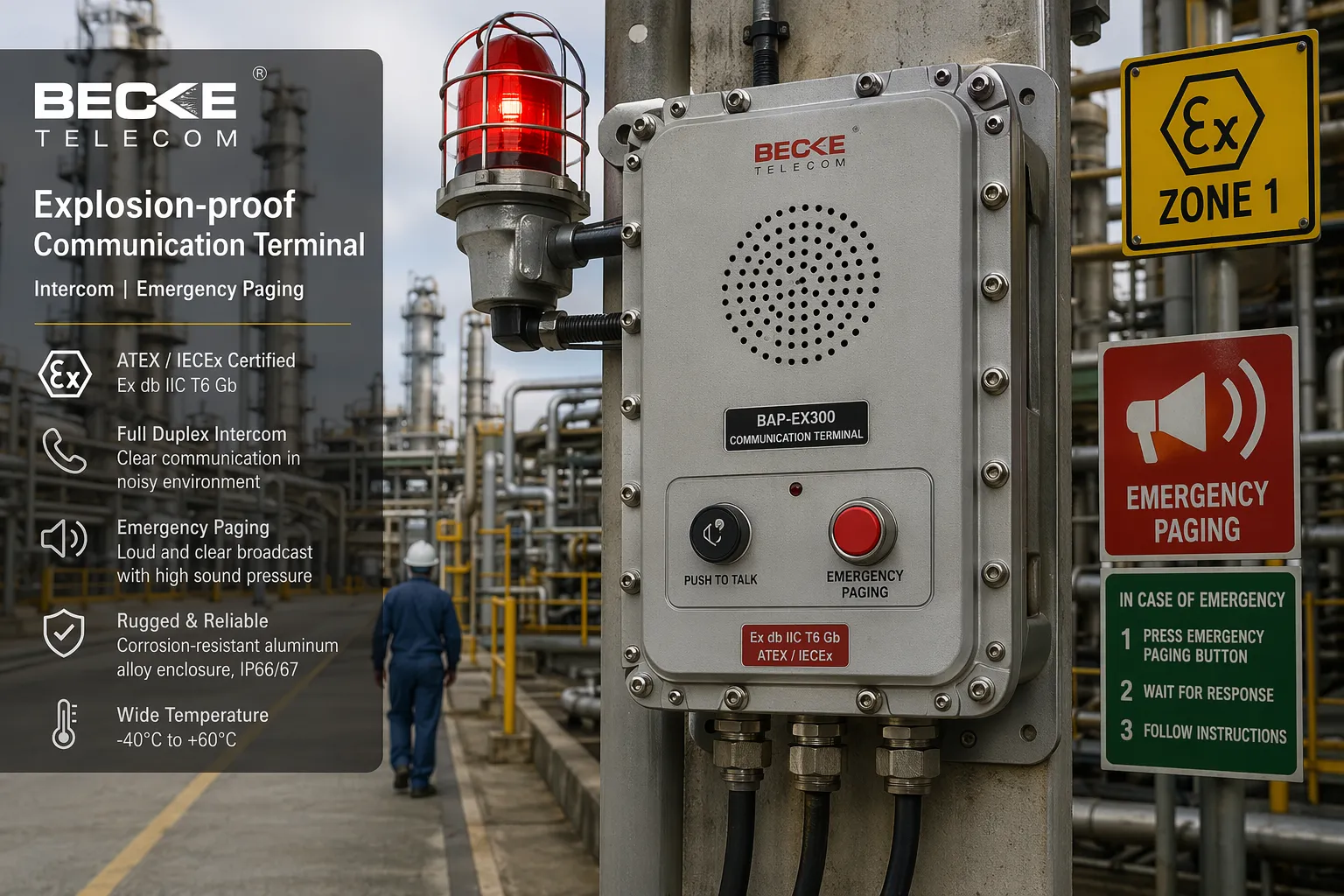 Explosion-Proof Paging and Intercom System for Hazardous Industrial Areas
