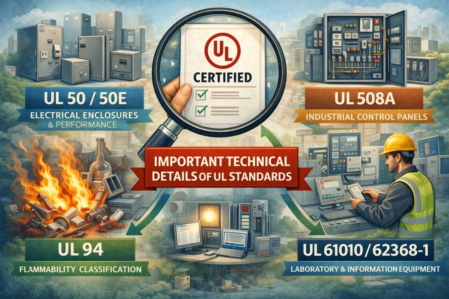 Technical comparison of UL standards, certification marks, and enclosure protection ratings for electrical and industrial products