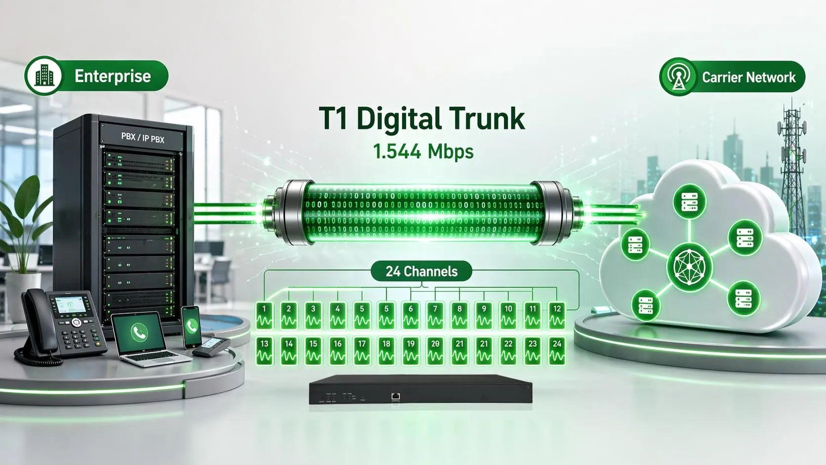 What Is T1 Digital Trunk? Features, Network Architecture, and Applications