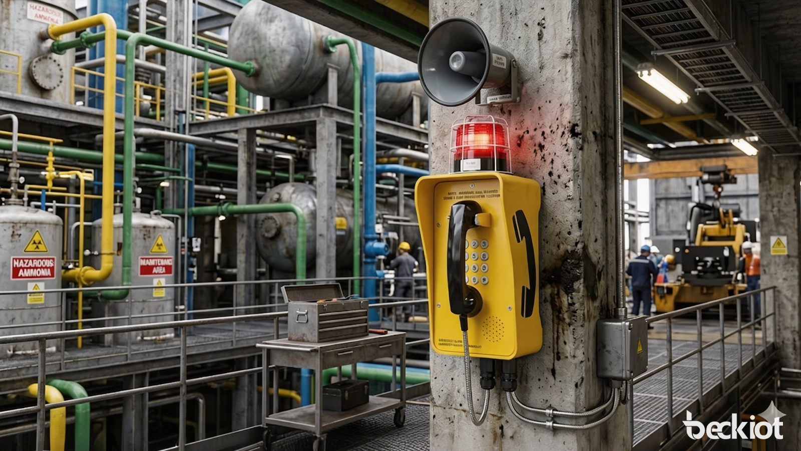 BKTS2 wall-mounted sound and light broadcasting telephone for industrial environments