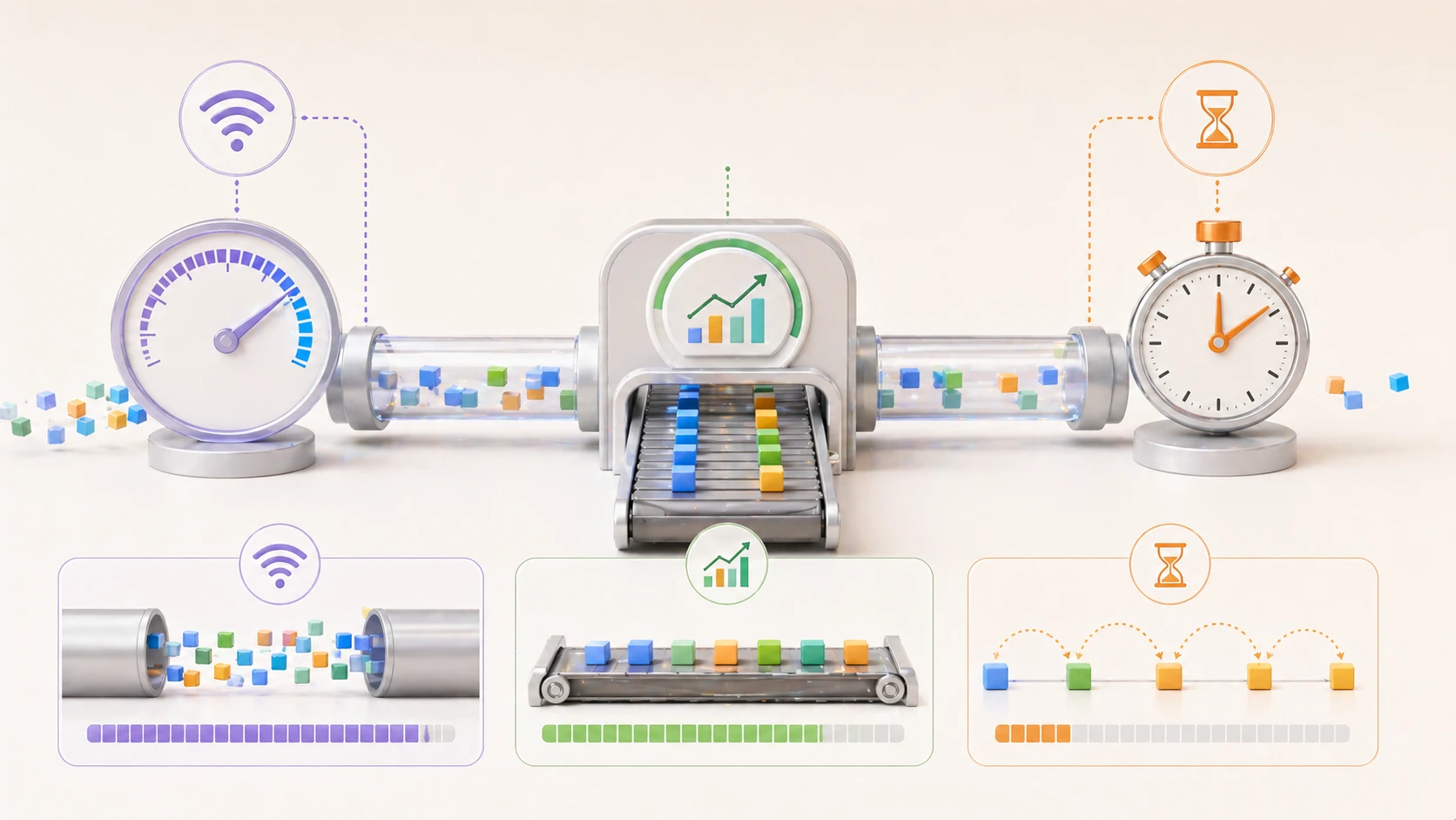 Throughput compared with bandwidth and latency in a practical network and application performance context