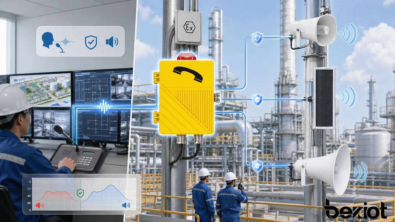 Howling suppression used in SIP intercom, public address, industrial paging, control room dispatch, and emergency help point systems