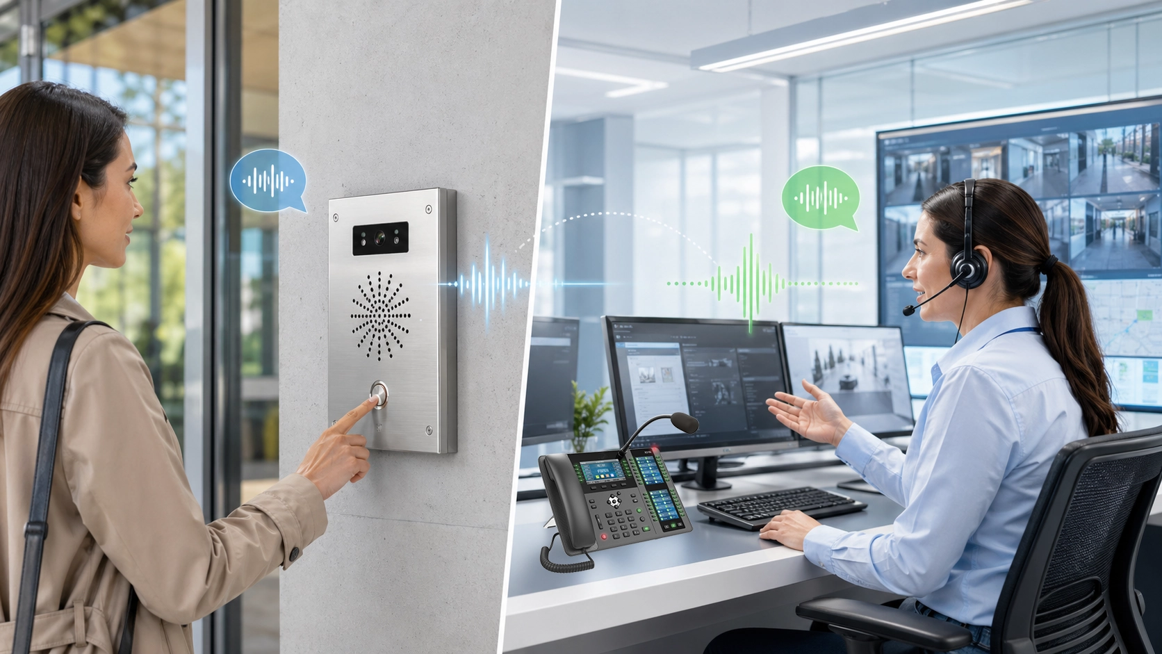 Talkback functions showing operator response, remote assistance, confirmation, coordination, and instruction delivery in a communication system