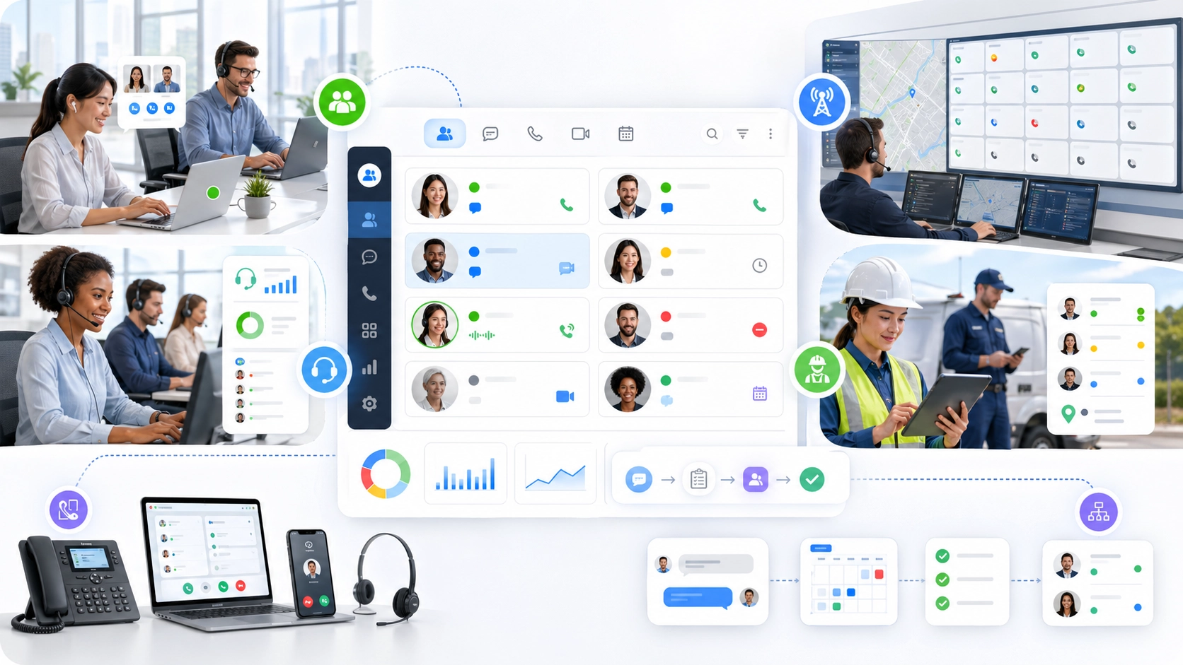 Presence improving call routing transfer decisions and operator availability in a unified communications call handling interface