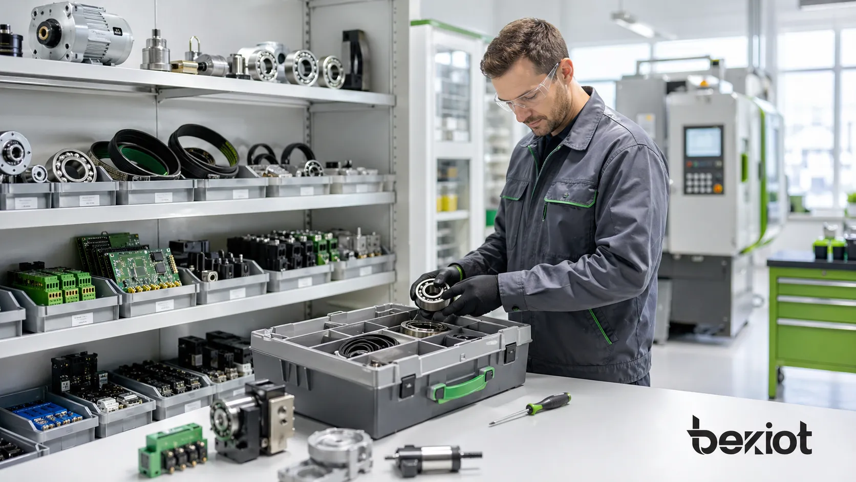 Spare parts overview showing replacement components stored for maintenance repair equipment recovery and operational readiness