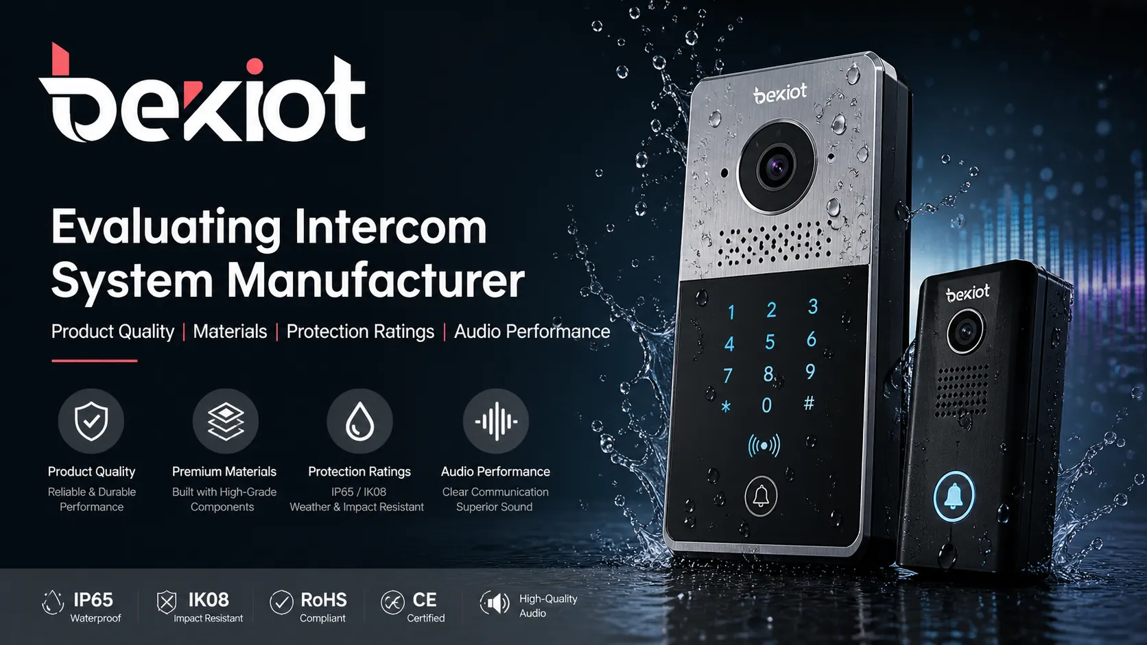 Evaluating intercom system manufacturer product quality materials protection ratings and audio performance