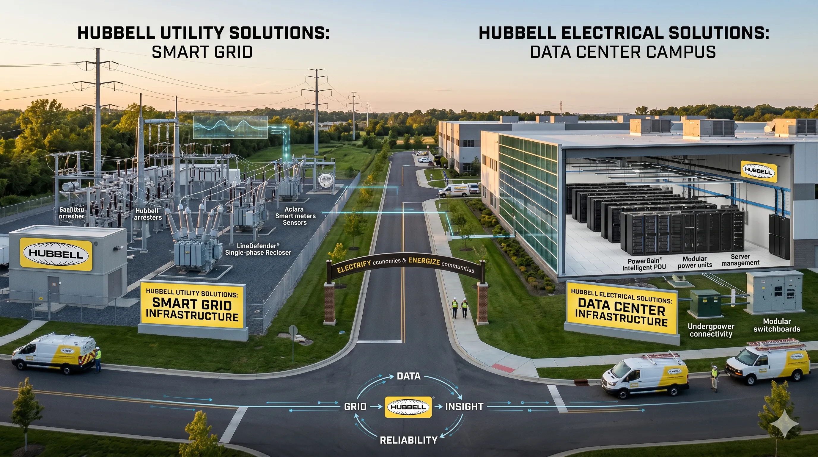 Hubbell Utility Solutions and Electrical Solutions supporting smart grid and data center infrastructure