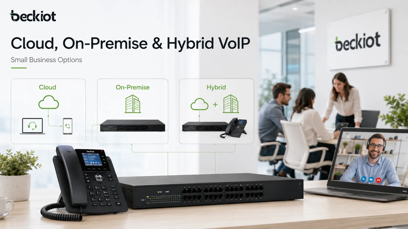 Cloud on premise and hybrid VoIP phone system options for small business