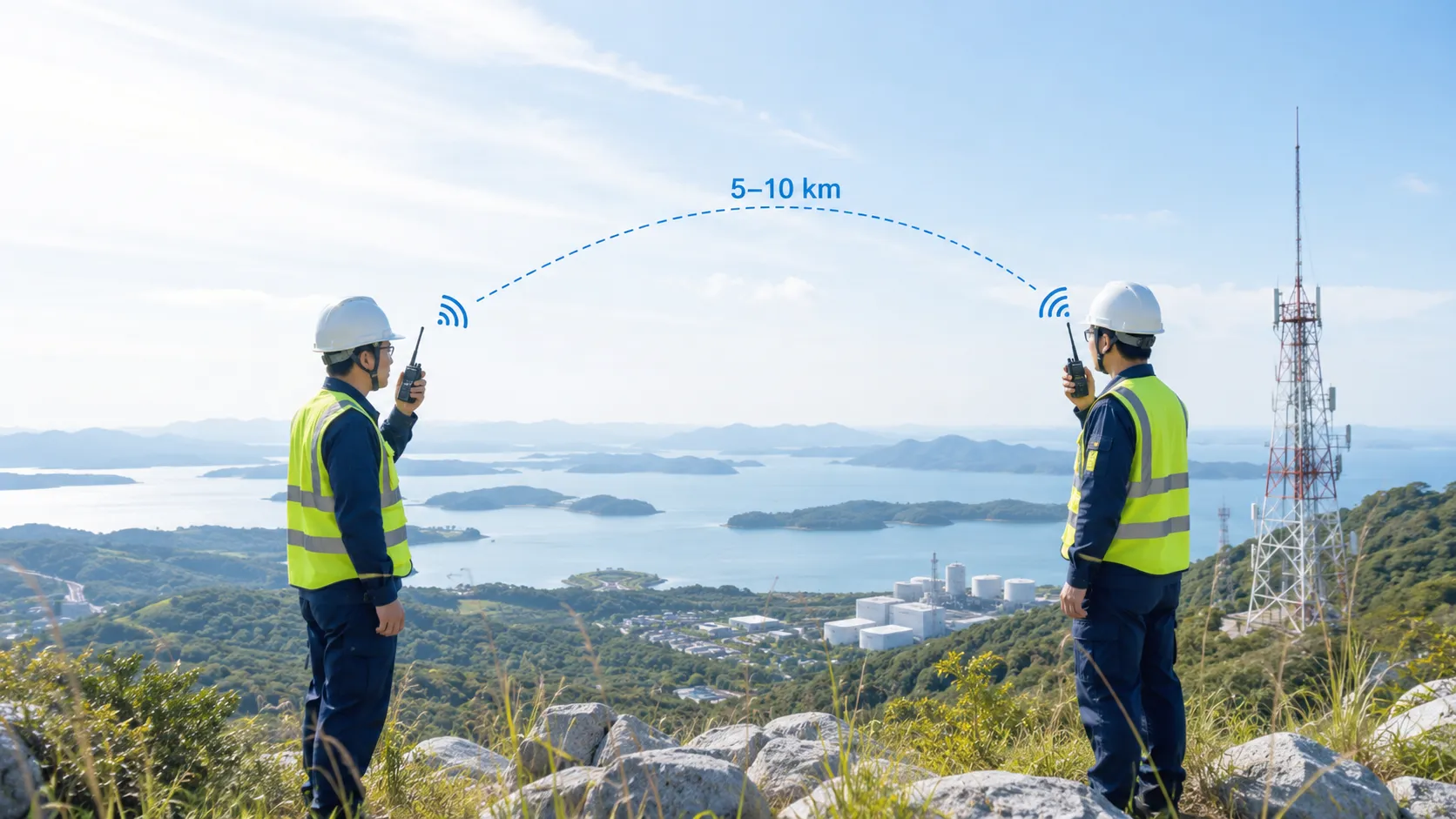 Two-Way Radio Range: Why It Works Without Base Stations