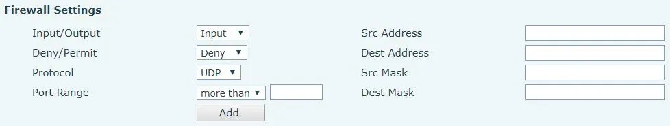 Firewall configuration
