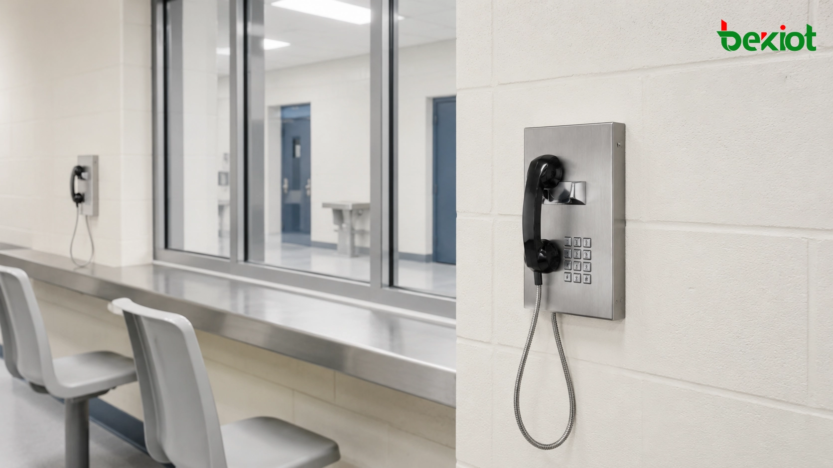 BPT-11 wall-mounted prison telephone with reinforced handset and durable keypad