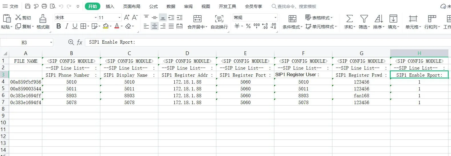 Edit configuration items in the configuration file template