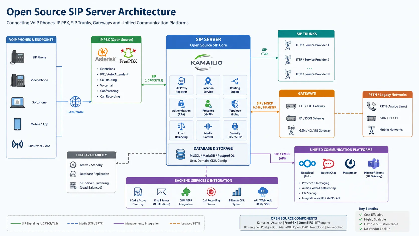 Open Source SIP Server Comparison: Best SIP Servers for VoIP, IP PBX, and Unified Communication Systems
