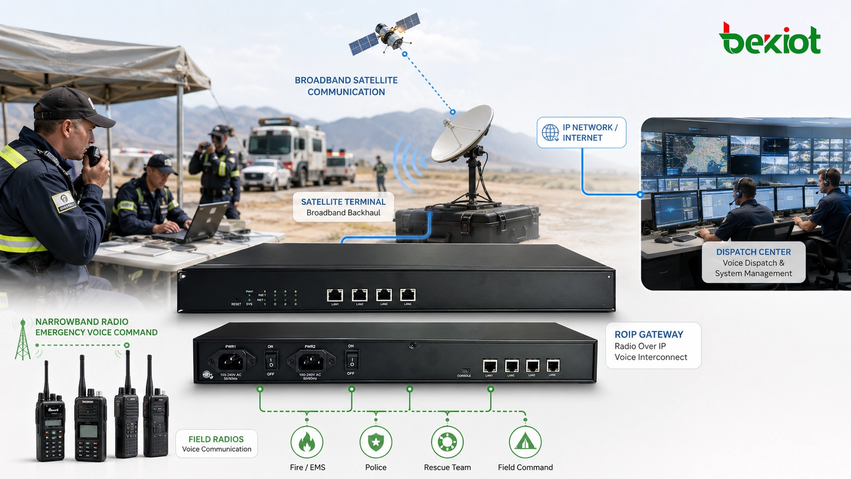 How Broadband Satellite Communication and Narrowband Radios Enable Cross-Regional Emergency Voice Command
