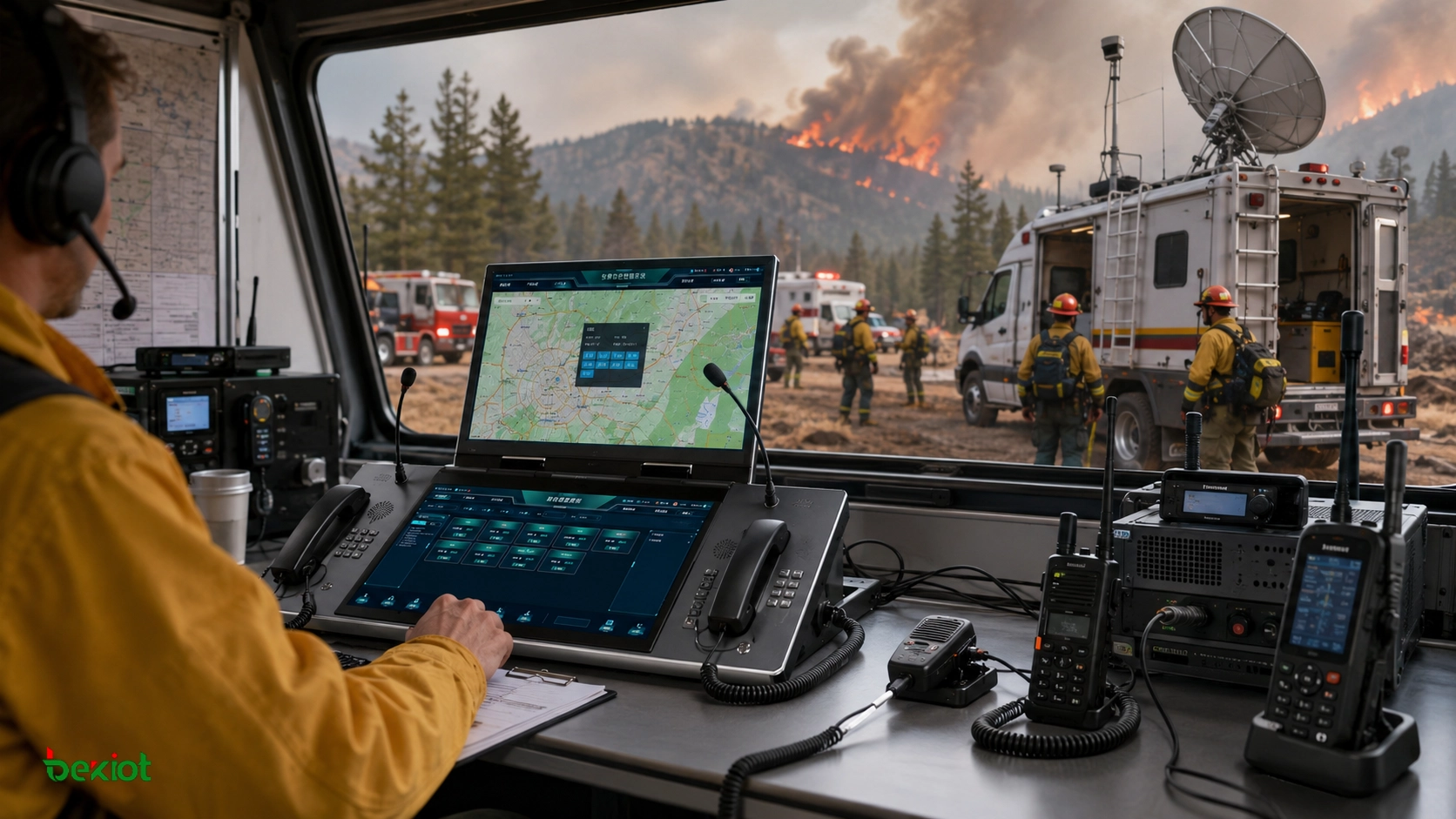 Integrated Emergency Command Dispatch Console for Forest Firefighting Field Operations