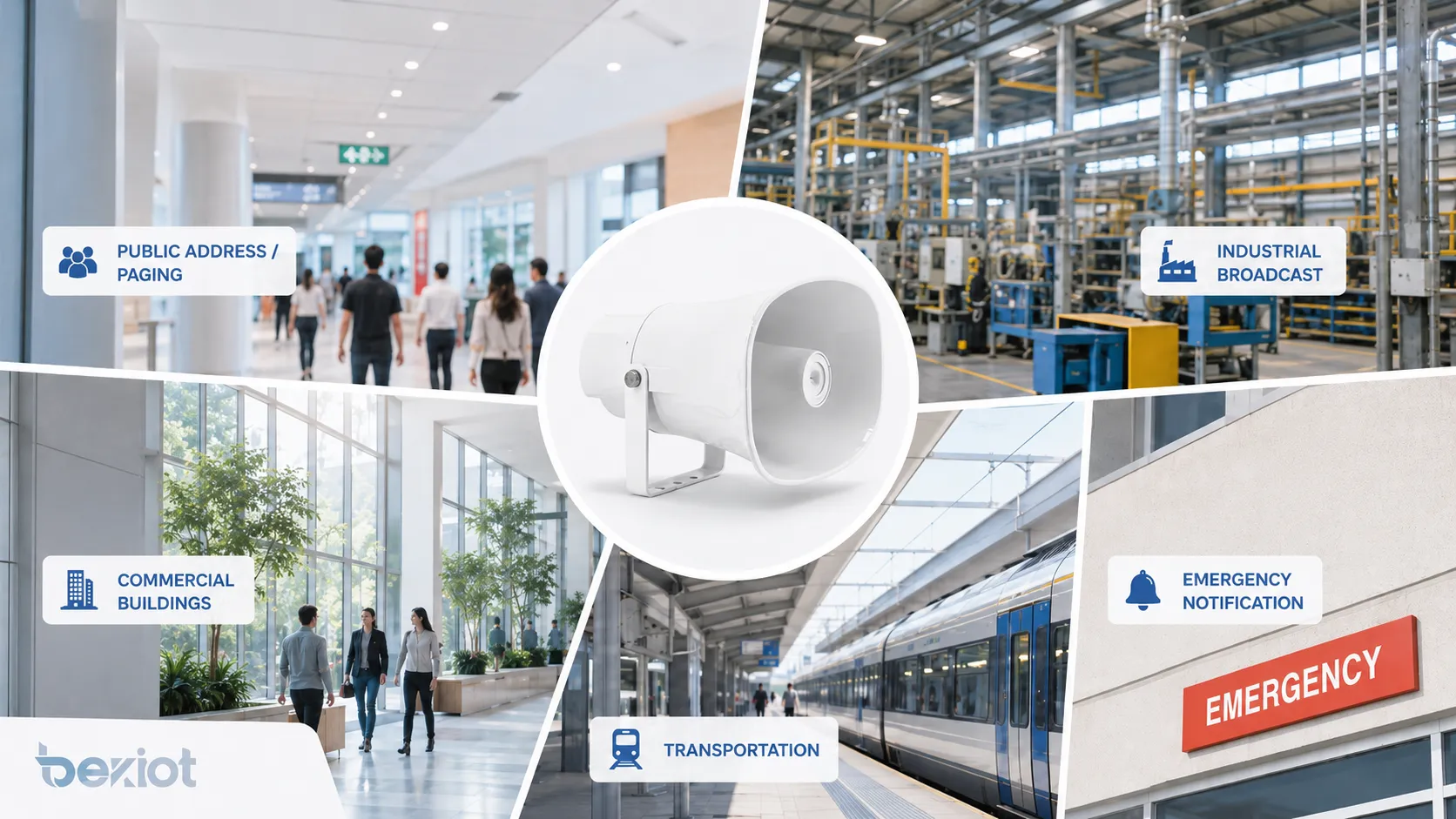 Speaker output power applications in public address paging industrial broadcast commercial buildings transportation and emergency notification systems