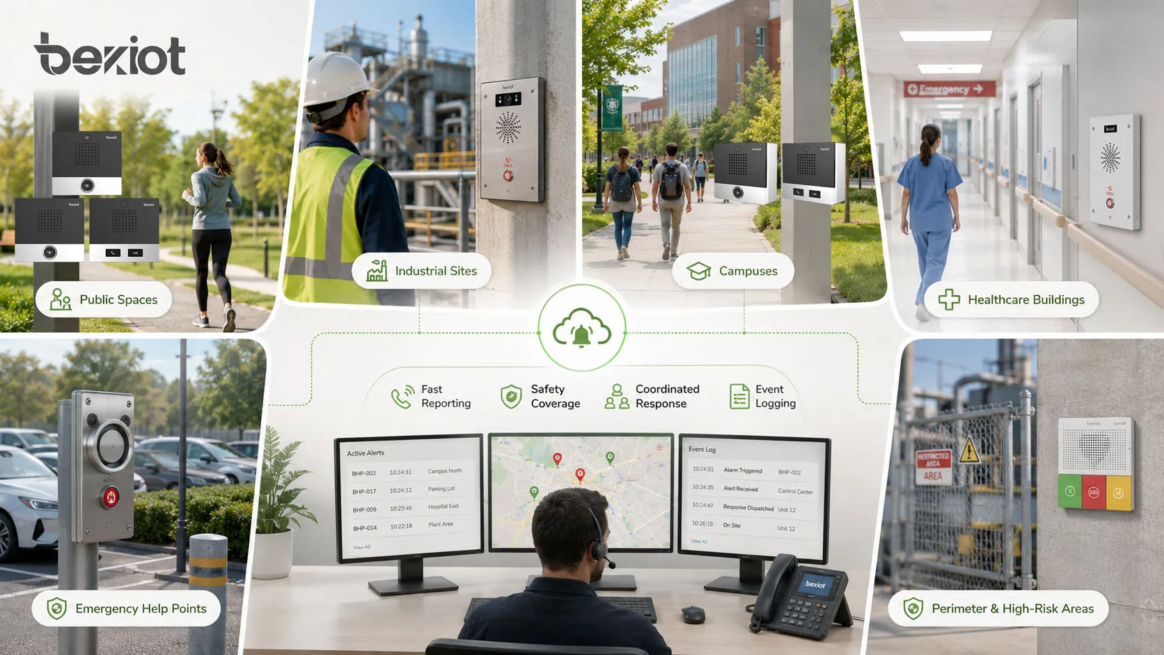 Alarm button deployment benefits in public spaces industrial sites campuses healthcare buildings and emergency help points
