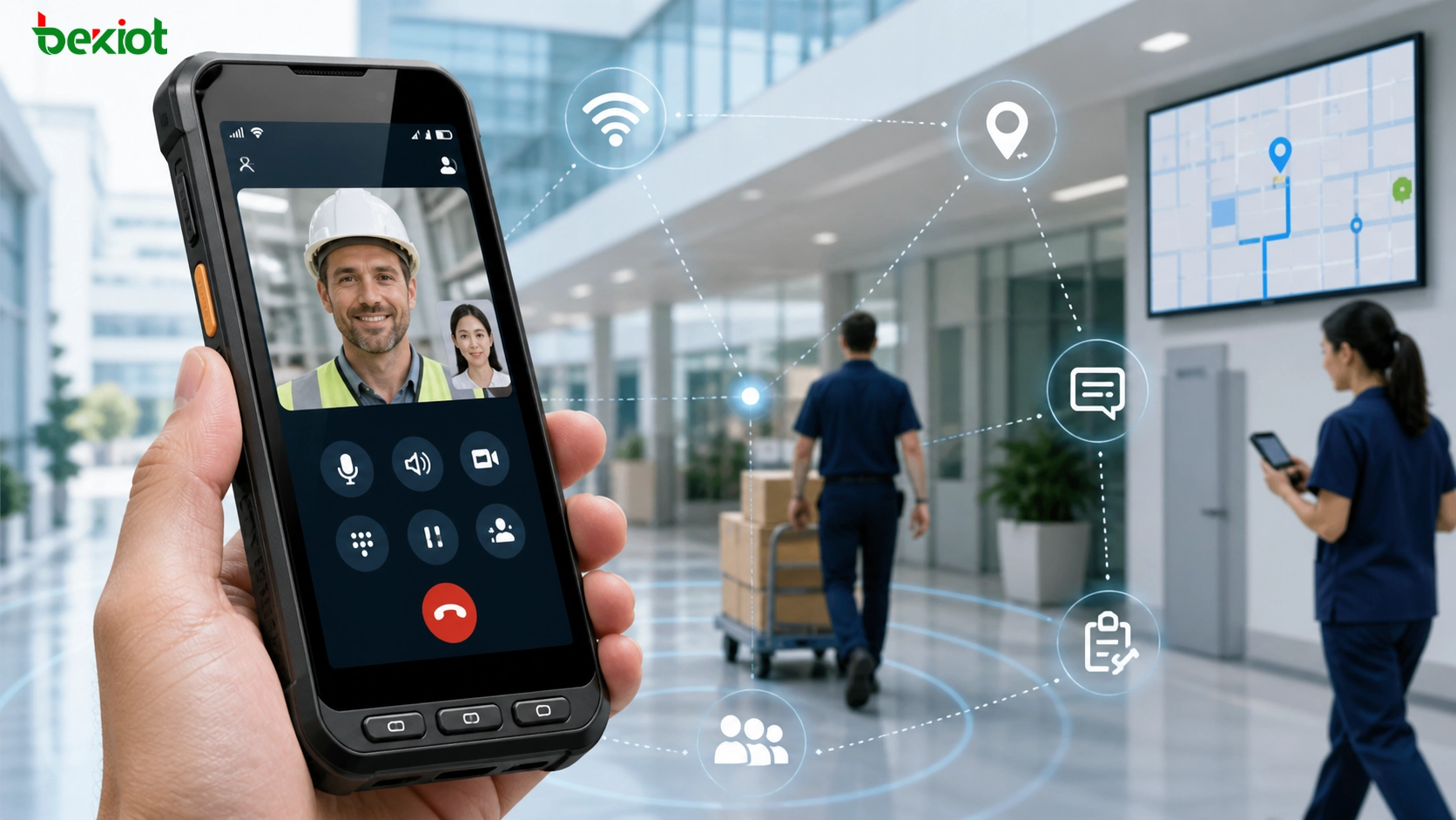 Android smart terminal running SIP softphone app for Wi-Fi voice video positioning and mobile enterprise communication