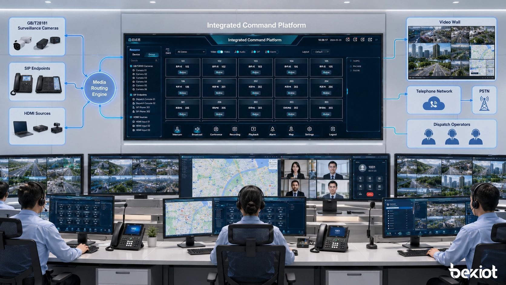 Integrated Audio-Video Command Systems for Command Centers