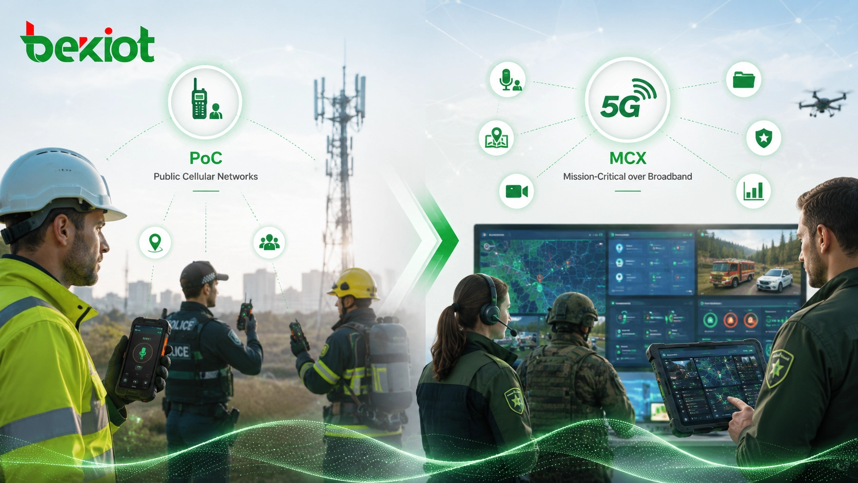 Mission-critical communication evolution from PoC to MCX over broadband networks
