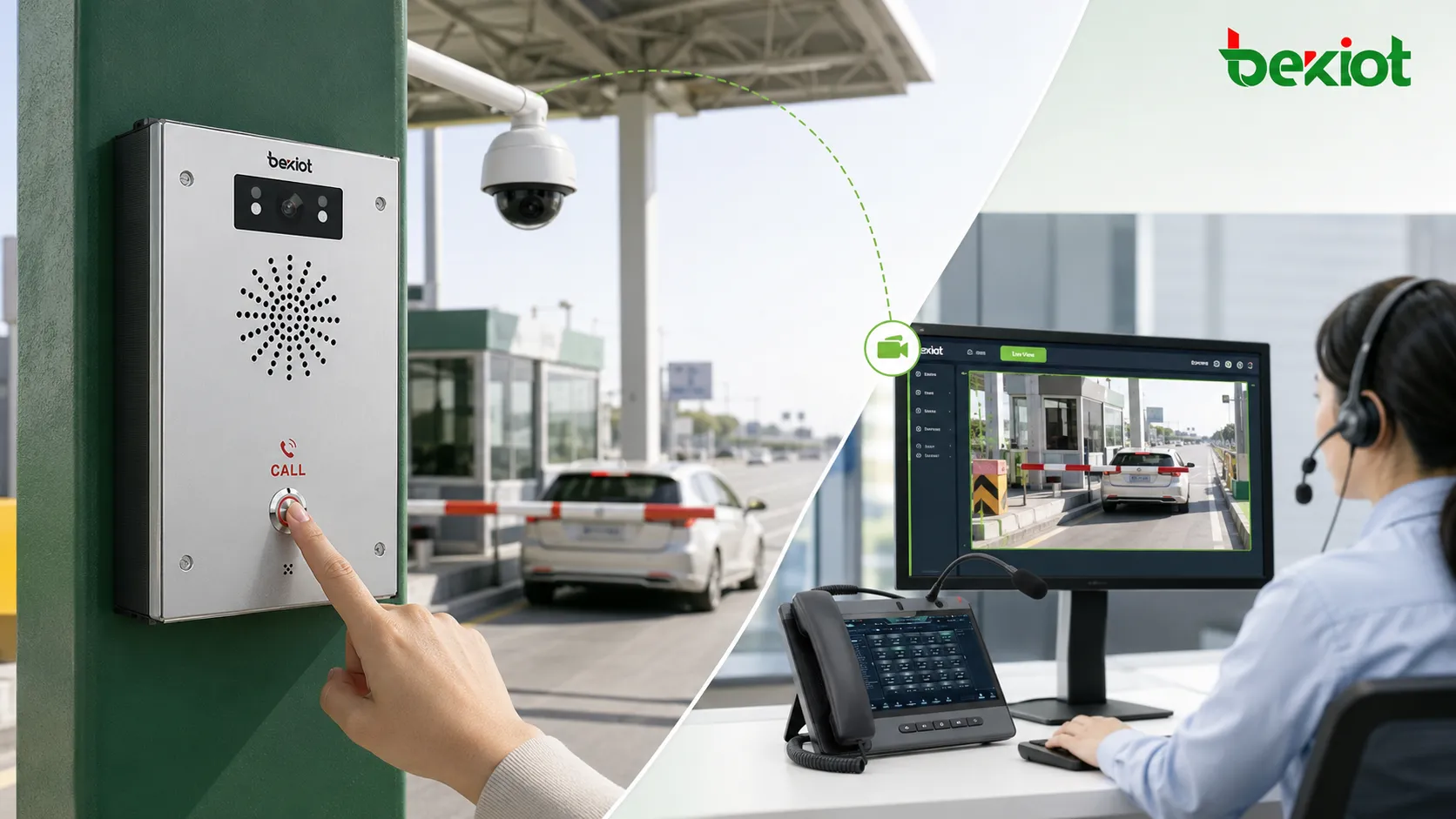 Highway Toll Station Intercom and Camera Linkage Solution