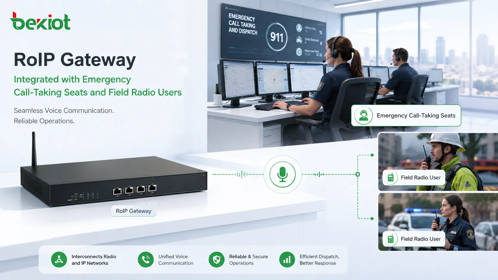 RoIP Gateway Solution for Emergency Call-Taking and Dispatch Systems