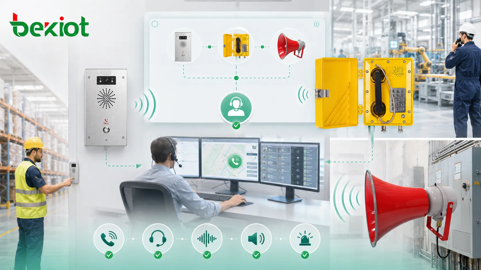 Auto Answer workflow for healthcare station industrial work area and dispatch communication