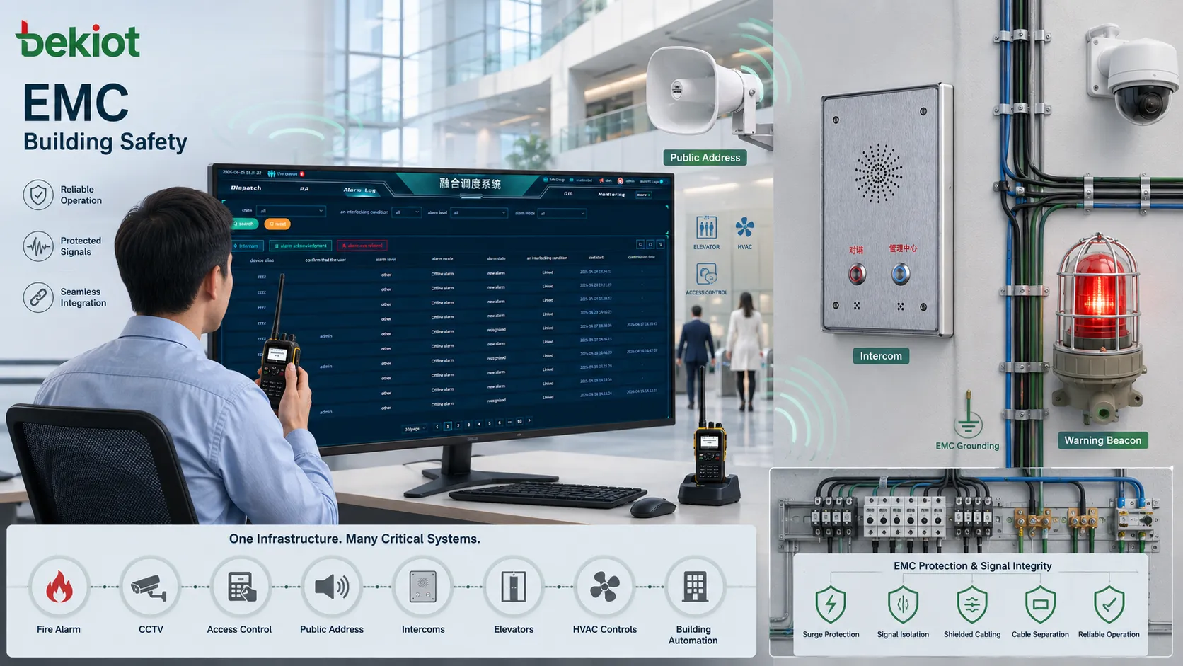 EMC applications in industrial automation telecom racks medical devices railway control systems and building security equipment