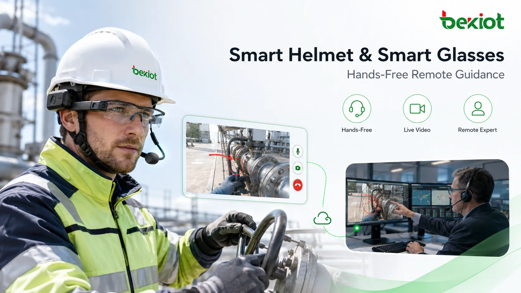Smart helmet and smart glasses used for emergency command field operation and remote expert guidance
