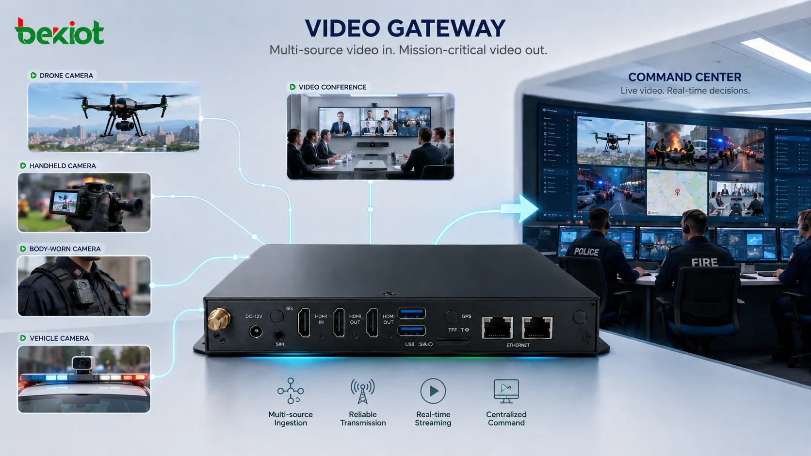 How a Video Gateway Enables Stable Emergency Video Backhaul from the Field to the Command Center
