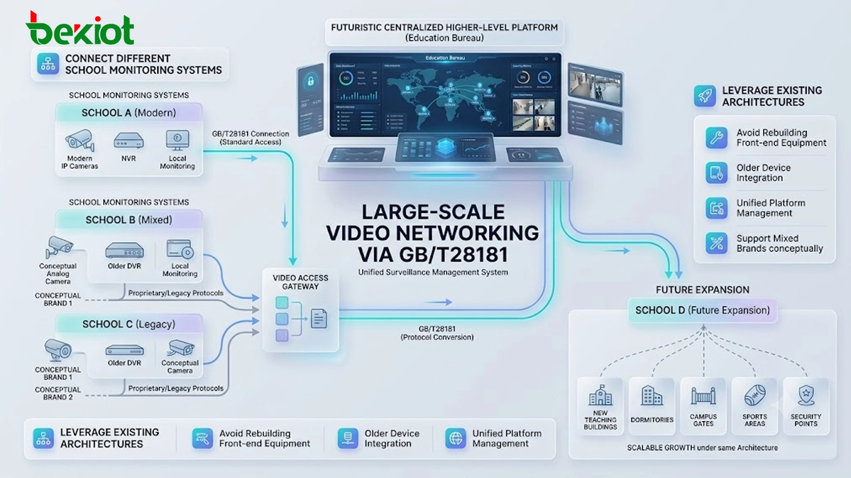 GB/T28181 video access for school surveillance networking