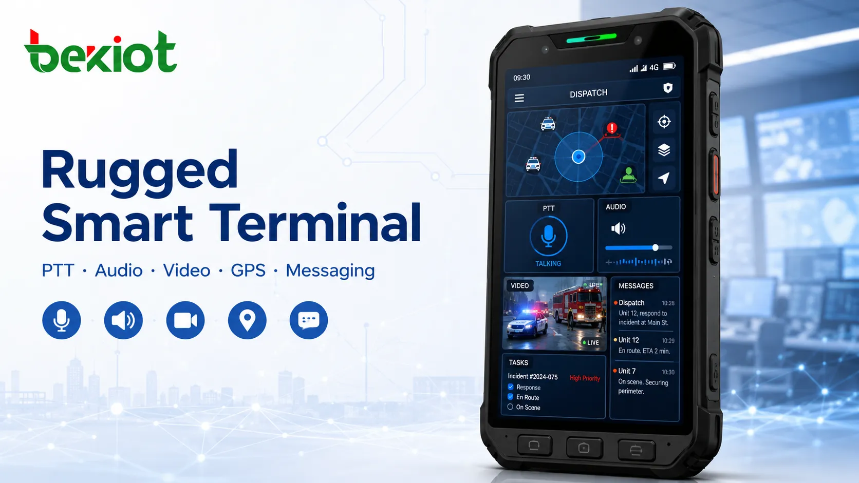 Rugged smart terminal interface for emergency command dispatch