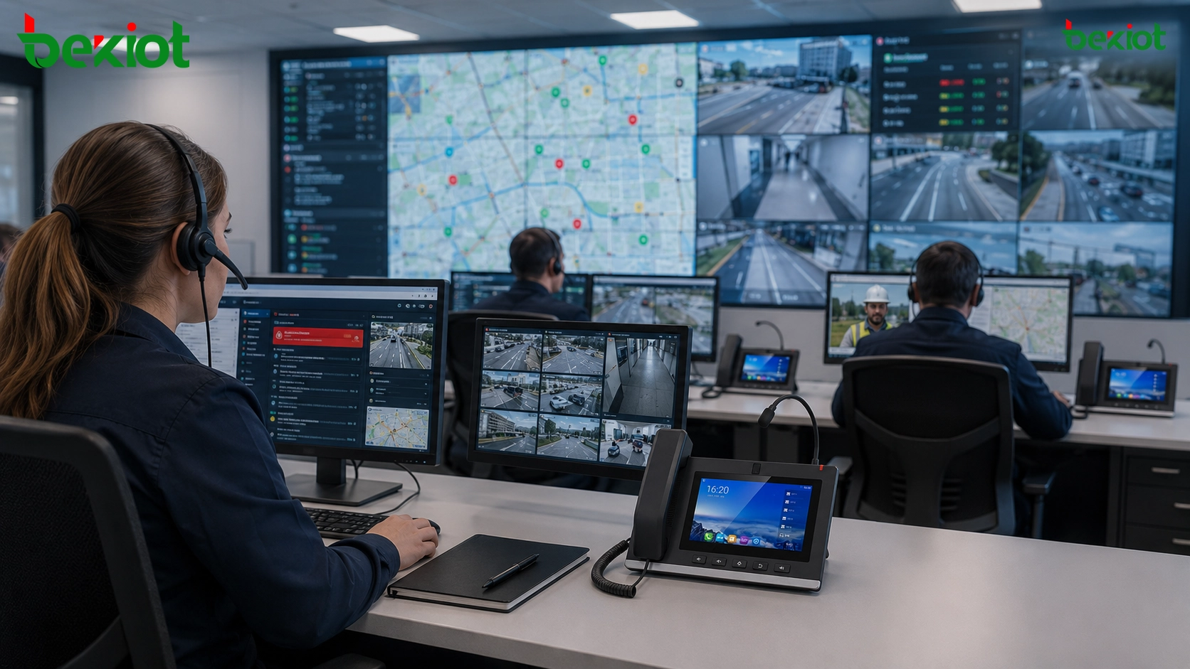 Emergency command center using video phones for visual dispatch alarm verification field communication and multimedia coordination