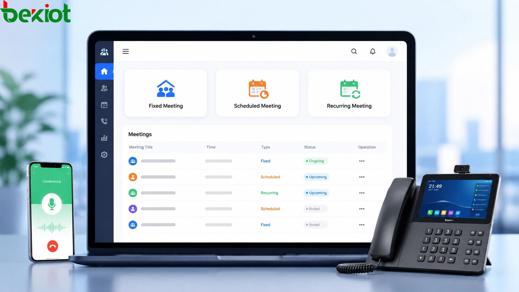 Web based telephone conference management interface for fixed scheduled and recurring meetings