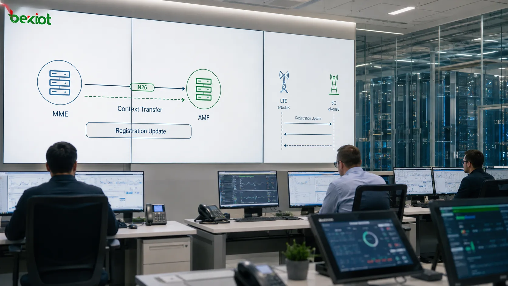 N26 context transfer between MME and AMF showing mapped 5G-GUTI DNS lookup GTPv2 Context Request Context Response EPS MM Context and 5G MM Context conversion