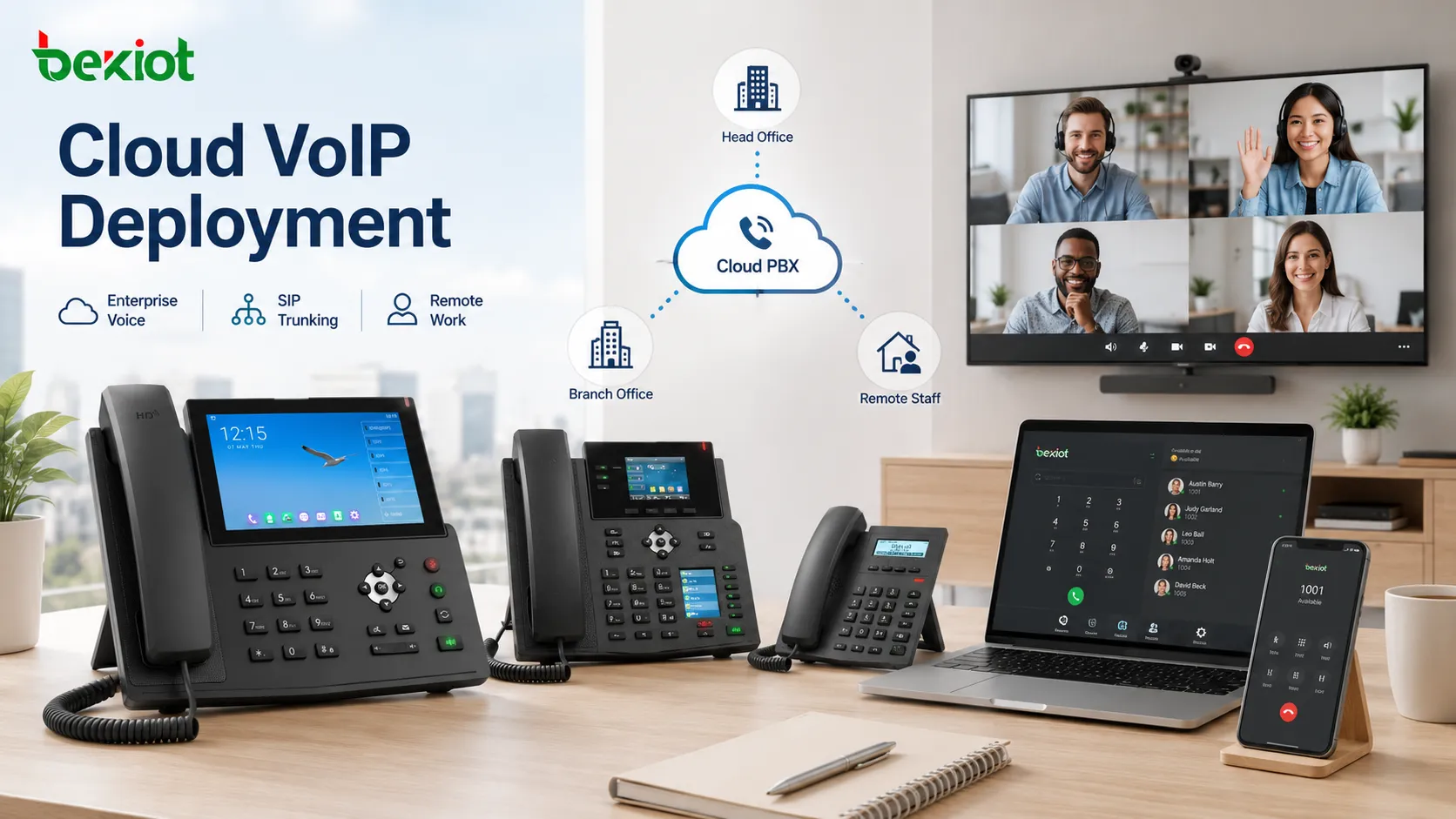 Regional VoIP phone market demand across North America, Europe, Asia Pacific, Latin America, Middle East and Africa with enterprise adoption drivers