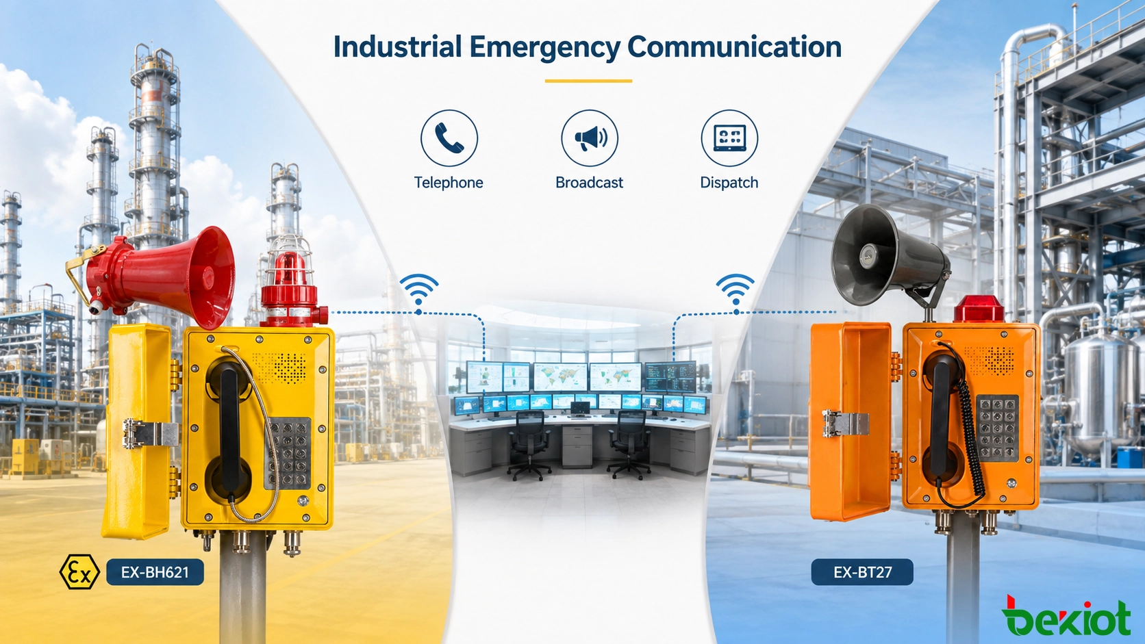 Comparison between an explosion-proof telephone for hazardous industrial areas and a waterproof telephone for harsh outdoor environments