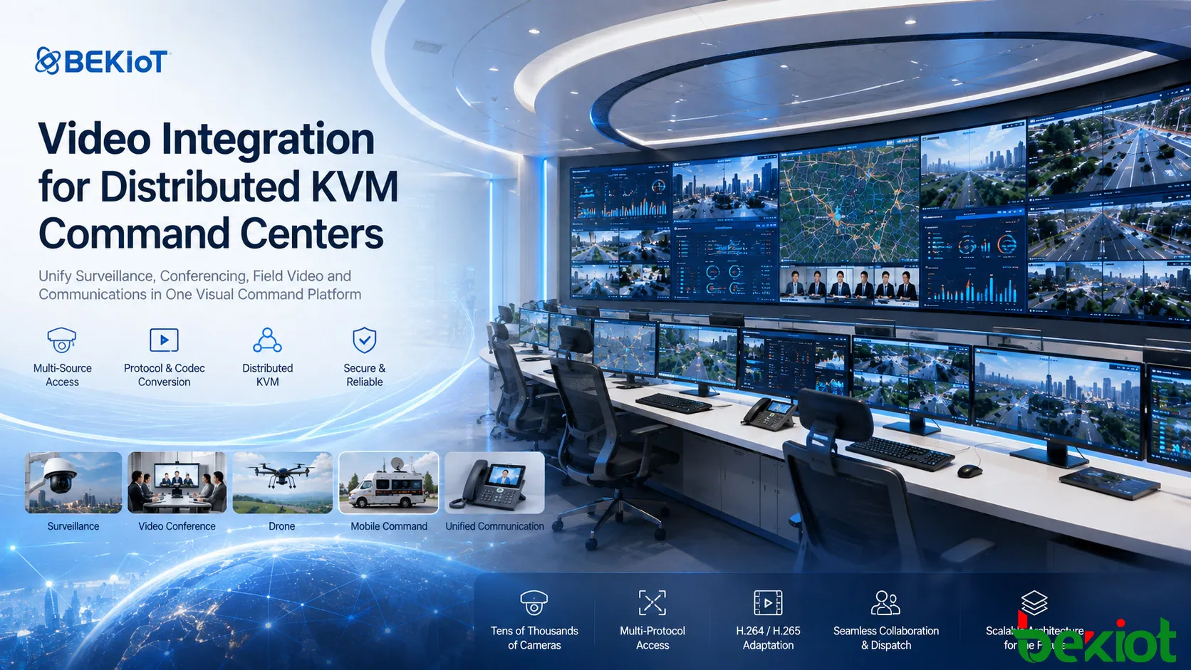 Video Integration for Distributed KVM Command Centers