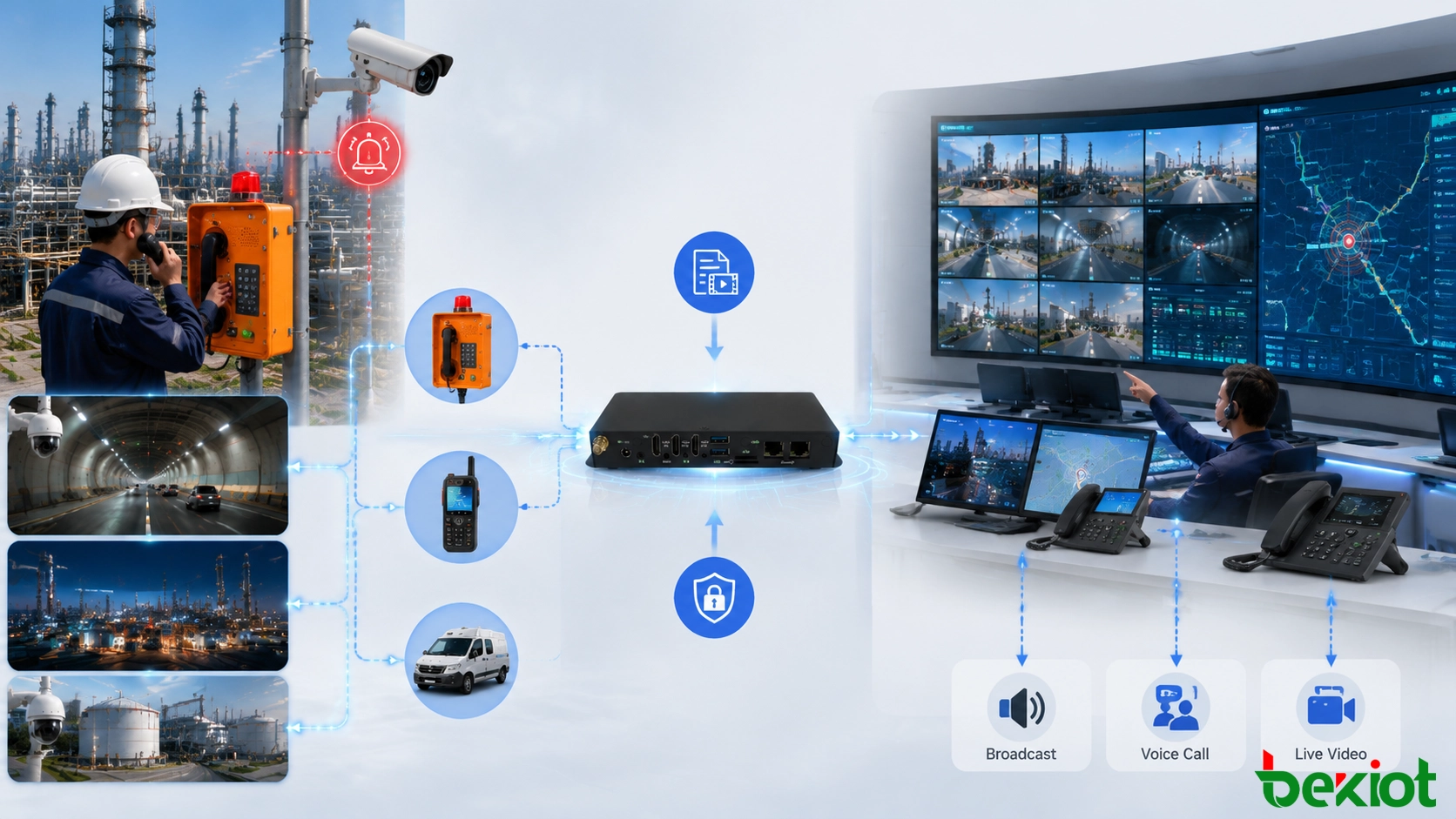 Video access gateway integrating live video with emergency command and communication systems