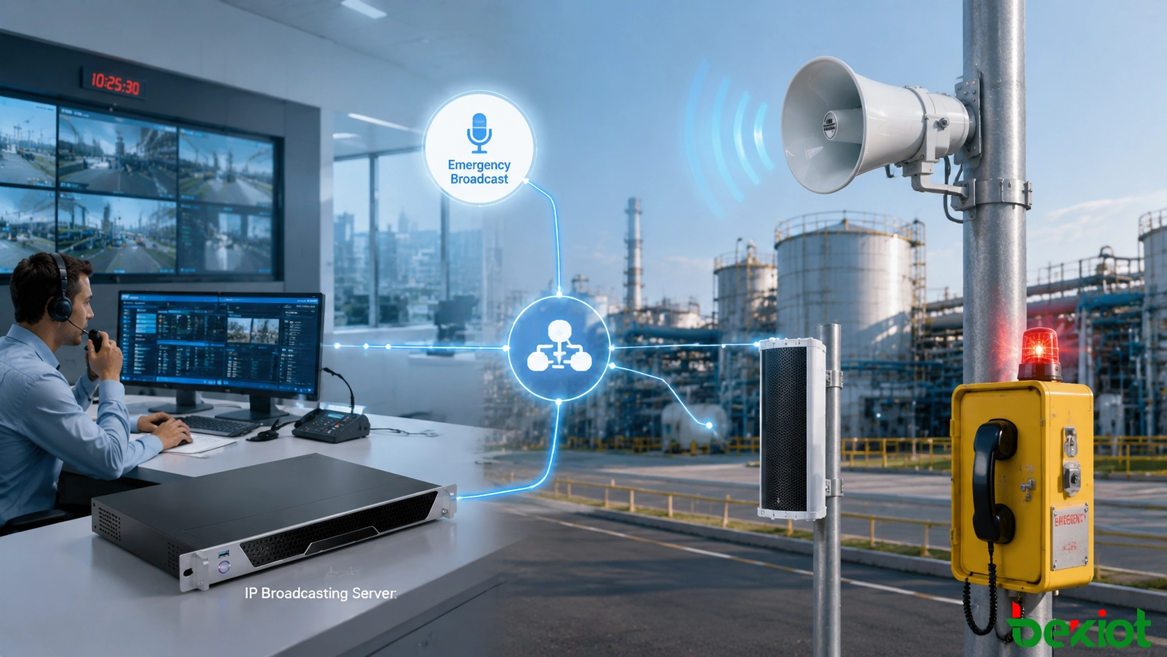 Network audio platform integrated with emergency communication and industrial command systems