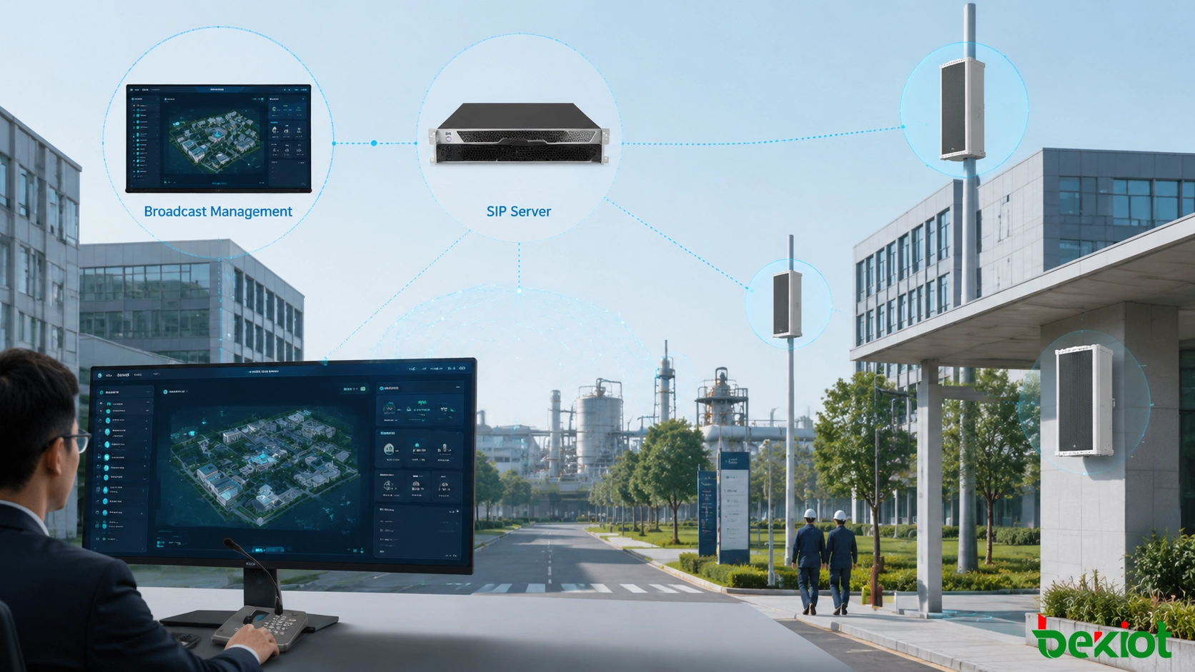 Future SIP broadcast architecture integrating IP audio, cloud services, intelligent management, and emergency communication systems