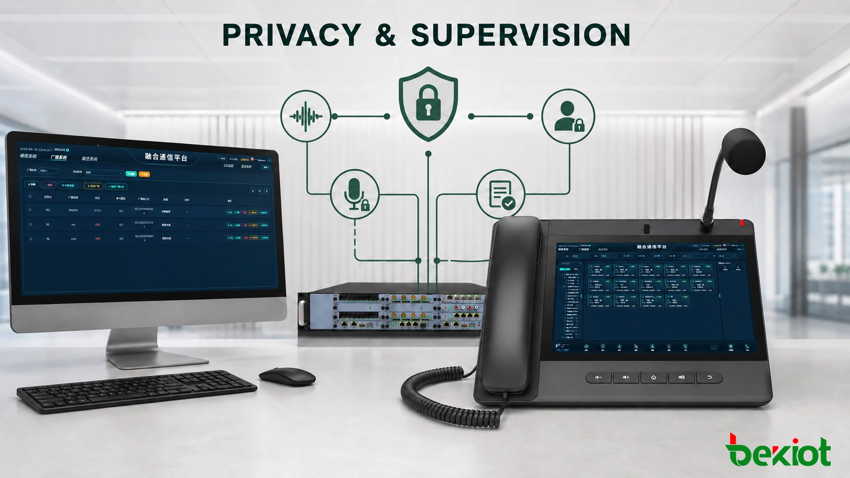 Privacy and supervision controls for inmate calls including access roles, encryption, retention and audit logging