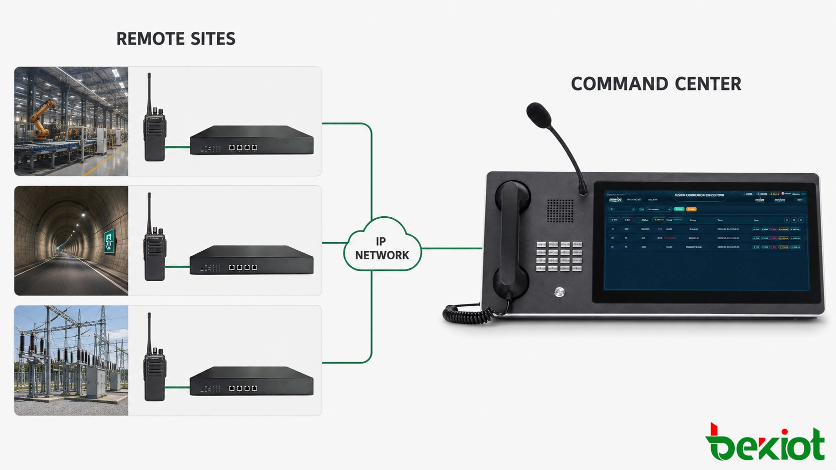 RoIP gateway connecting radio networks with SIP and dispatch systems